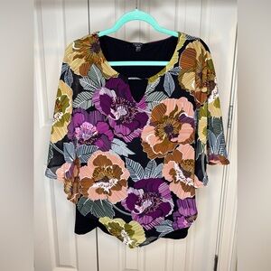 August Silk Floral Women's blouse size X-Large